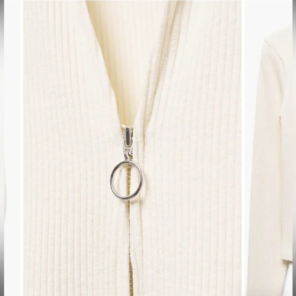 Mango Ribbed Zip-Up Cardigan - Picture 3 of 5